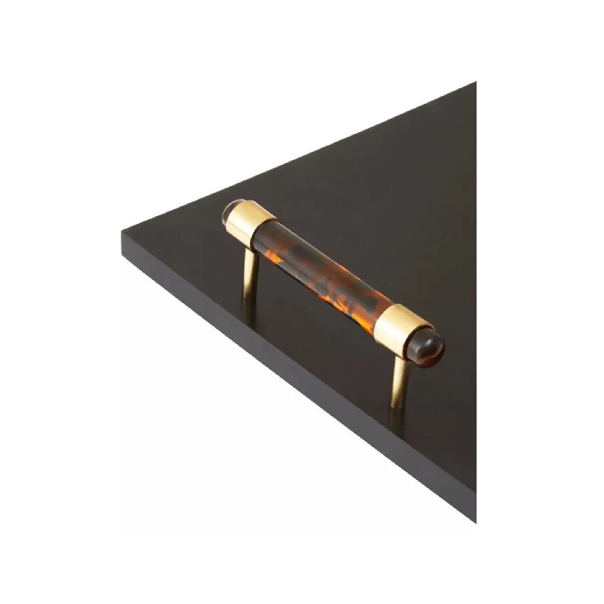 Rectangular Tortoise Shell Handle Tray